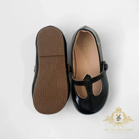 NWT Pretty Girls Mary Jane Flats Vintage Style Cute Children's Shoes Black 8 - Picture 6 of 7